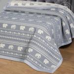 Жаккардовое покрывало (хлопок) Сафари серая