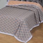 Жаккардовое покрывало (хлопок) Альмира сине-коричневая