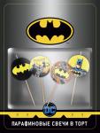 Batman. Парафиновые свечи в торт, 4 шт, в блистере (280576)