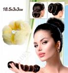 Валик для волос для создания прически "Пучок" блонд, 18,5х3х3см Bradex KZ 0361