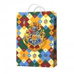 Harry Potter. Пакет подарочный малый (паттерн, Герб Хогвардс), 180*227*100 мм (286221)