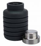 Бутылка для воды силиконовая складная с крышкой, 500 мл, темно-серая Bradex TK 0269