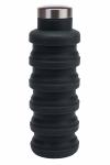 Бутылка для воды силиконовая складная с крышкой, 500 мл, темно-серая Bradex TK 0269