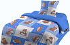 Детское постельное белье Шуйская бязь "мишки заплатки синие"