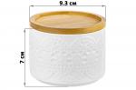 Банка д/хранения 250 мл 9,3*9,3*7 см "Кружево" + дер. крышка-подставка с крыш. с сил. упл.