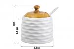 Банка д/хранения 250 мл 8,5*8,5*9 см "Айсберг" + ложка + дер. крышка