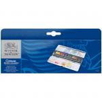 Акварель художественная Winsor&Newton Cotman, 12 цв, малая кювета, 12 доп. мест для малых кювет, палитра, метал. коробка, 390453