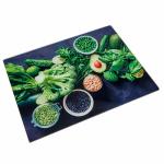 Доска разделочная 30x40 см стеклянная AK-9029 Салатный микс