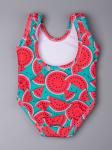 Купальник для девочки, красные арбузики, зеленый