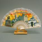 Веер 22 см. Владимир (белый) (пластик, ткань)(кор. 500 шт.)