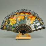 Веер 22 см. Владимир (черный) (пластик, ткань)(кор. 500 шт.)