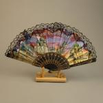 Веер 22 см. Ростов Великий черный (пластик, ткань)(кор. 500 шт.)