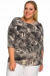 Блуза базовая, принт тропический