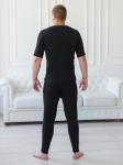 Комплект из футболки и кальсон из кашкорсе черный макси