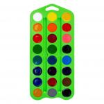 Цветик Набор акварель,зеленая пластиковая упаковка с петлей, 24 цвета