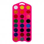 Цветик Набор акварель,розовая пластиковая упаковка с петлей, 24 цвета