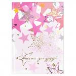 Анкета для друзей арт. 58179 ЗВЁЗДЫ / А5 (145х205 мм), 128 л., блок - печать в две краски, твёрдый переплёт, глянцевая ламинация, тиснение фольгой/