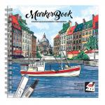 Альбом для рисования маркерами 195х195 мм, 40 л, блок - белая маркерная бумага 110 г/м2, арт. 54043 ЛОДКА /обложка полноцветная печать, гребень,