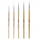 Кисти ПИФАГОР, набор 5шт. (из ворса козы круглые № 1, 2, 3, 4, 5), блистер, 200887