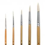 Кисти ПИФАГОР, набор 5шт. (из ворса козы круглые № 1, 2, 3, 4, 5), блистер, 200887