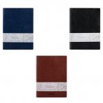 Тетради A5 (147х210мм) 48л, НАБОР 3шт, сшивка, клетка, кожзам гладкий, BRAUBERG VIVA, 403892