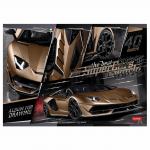 Альбом д/рис. А4 40л., скоба, 3D фольга, мат.ламинация, HATBER, 205х290мм, SuperCarsWorld, 40А4лофВ