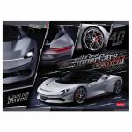 Альбом д/рис. А4 40л., скоба, 3D фольга, мат.ламинация, HATBER, 205х290мм, SuperCarsWorld, 40А4лофВ