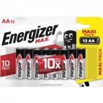 Батарейки КОМПЛЕКТ 12 шт,ENERGIZER Max, AA (LR06, 15А),алкалиновые,пальчиковые, блистер, (ш/к 10259)
