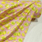 Плательная ткань сатин, рисунок лимоны