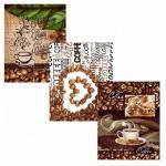 К-т полотенец "Любовь к кофе" 50*60 см - 3 шт. вафля хлопок 100%