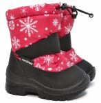 Сапоги Mini 1-012-Р06 Темно-розовые со снежинкам Rip-stop