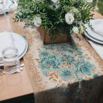 Дорожка столовая "Элизабет"-голуб. 45*150 см хлопок 100%