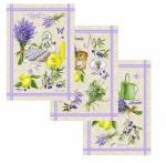 К-т полотенец "Лавандовый прованс" 50*60 см - 3 шт. рогожка хлопок 100%