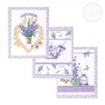 К-т полотенец "Сиреневая дымка" 50*60 см - 3 шт. рогожка хлопок 100%