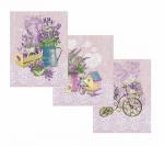 К-т полотенец "Душа прованса" 50*60 см - 3 шт. рогожка хлопок 100%