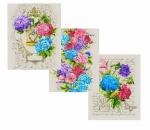 К-т полотенец "Гортензия" 50*60 см - 3 шт. рогожка хлопок 100%