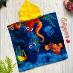 Детское пончо "Осьминог" 60*120 см велюр-махра хлопок 100%