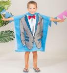 Детское пончо "Настоящий мужчина" 60*120 см велюр-махра хлопок 100%