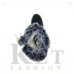 Сапожки женские с опушкой черные войлочная подошва