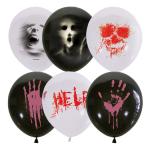 12"/30см BLACK&WHITE 2 ст. рис Ужасы 25шт"