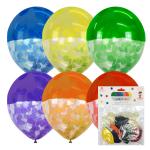 12"/30см Bicolor TRANSPARENT ассорти c конфетти 6шт"