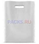 Пакет с вырубной ручкой ПВД белый (40х50)