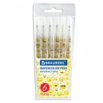 Фломастеры BRAUBERG Смайлики, 6 цв., вент.колп, корп. с печ, пласт.упак, увелич срок службы,150529