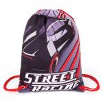 Мешок для обуви BRAUBERG PREMIUM, карман, подкладка, светоотр. элементы,43х33см,Street racing,270284