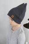 Шапка трикотажная Ушки графит