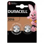 Батарейки DURACELL Lithium, CR2016, литиевые, КОМПЛЕКТ 2 шт, блистер, (ш/к 5736)