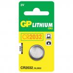 Батарейка GP Lithium, CR2032, литиевая, 1 шт, блистер, CR2032-C1