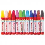 Восковые мелки утолщенные BRAUBERG "АКАДЕМИЯ", НАБОР 12 цв., на масляной основе, яркие цвета, 227295