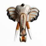 Голова слона 30 см. (белая) дерево