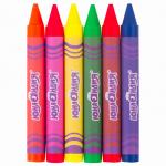 Восковые мелки утолщенные ЮНЛАНДИЯ "НЕОНЧИКИ", НАБОР 6 цветов, масляная основа, 228764